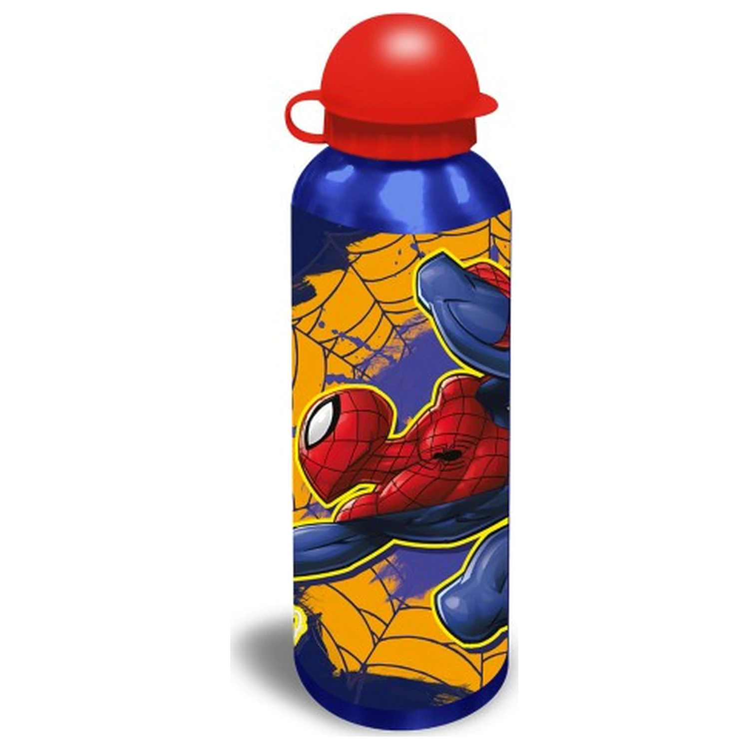 Spider-Man Web-Slinger Yellow aluminum water bottle with drinking cap 500 ml product photo