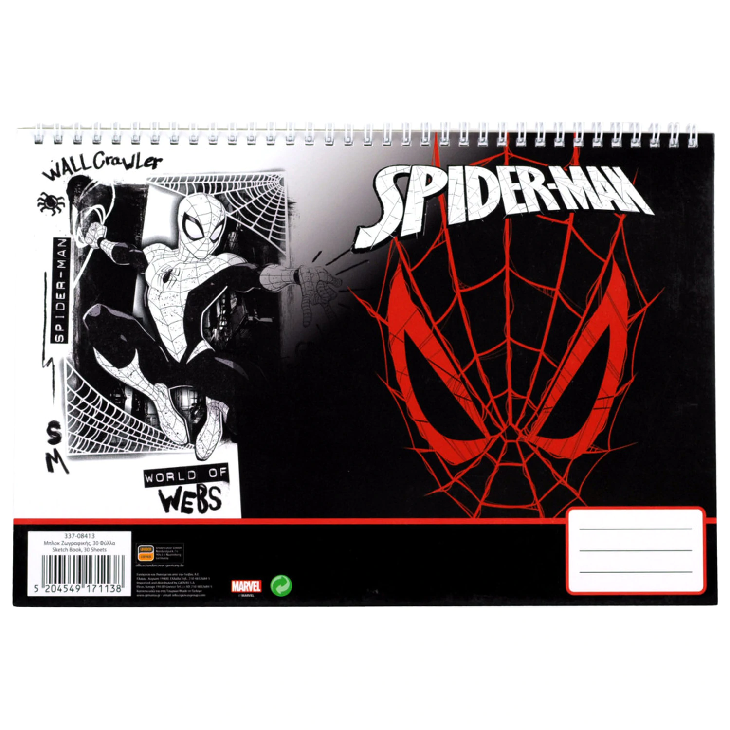 Spider-Man World of Webs A/4 Spiral Sketchbook, 30 sheets product photo