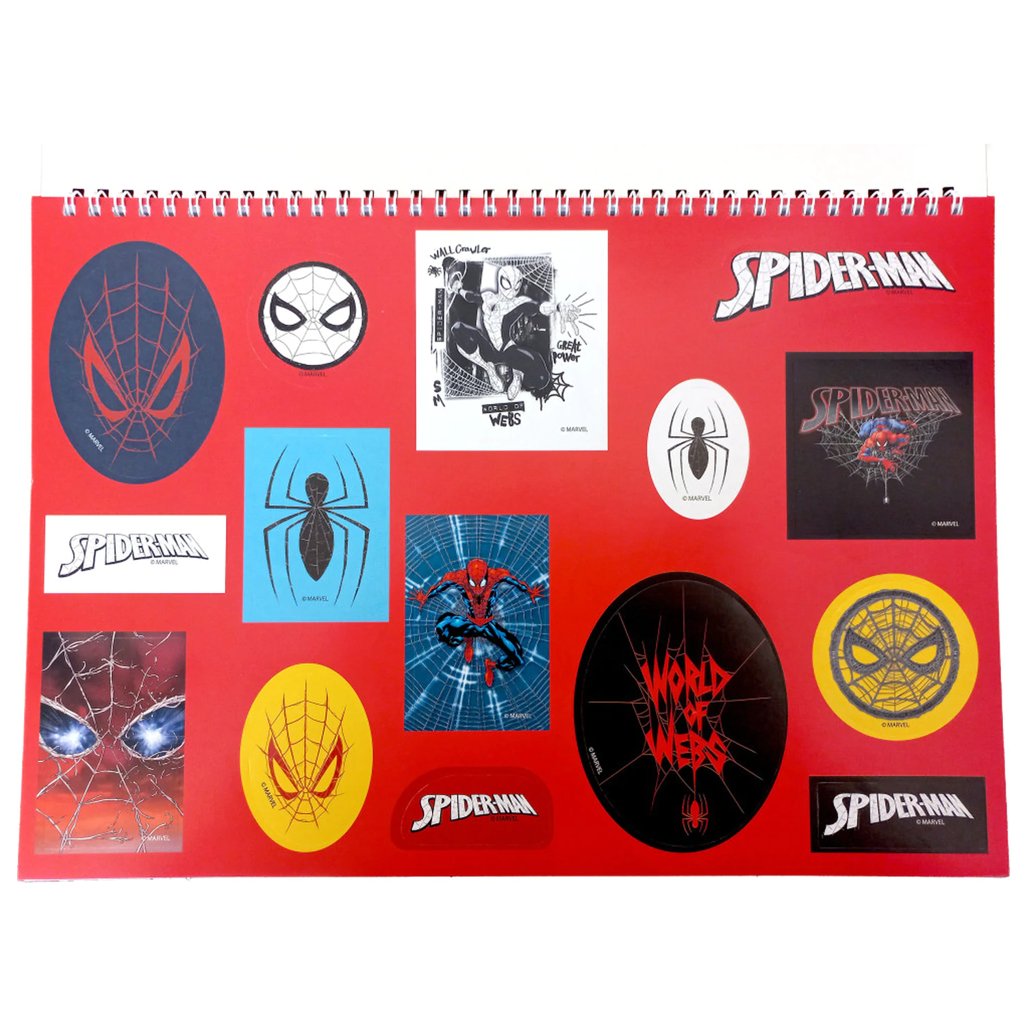 Spider-Man World of Webs A/4 Spiral Sketchbook 40 Sheets with Stickers product photo