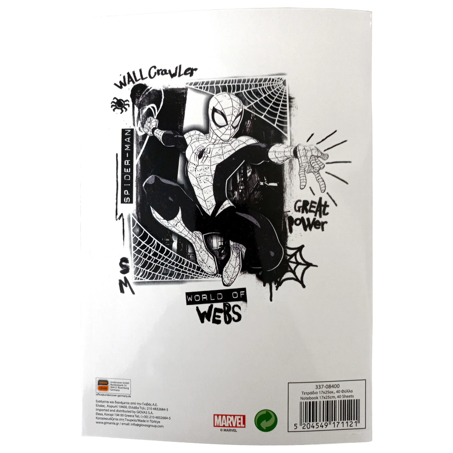 Spider-Man World of Webs B5 Lined Notebook 40 Pages product photo