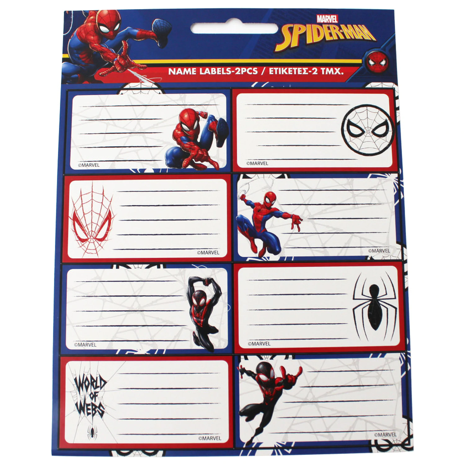 Spider-Man World of Webs notebook label 16 pcs product photo