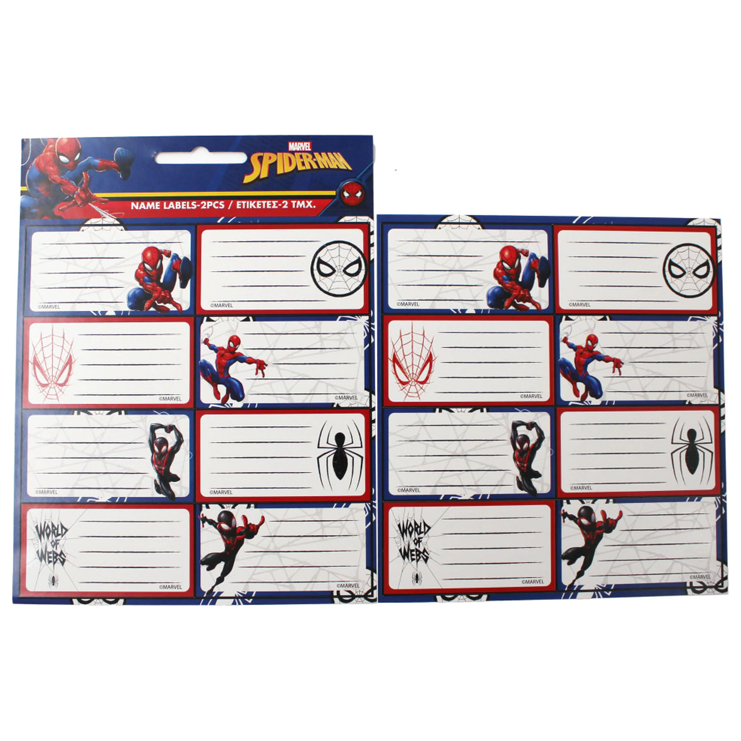 Spider-Man World of Webs notebook label 16 pcs product photo
