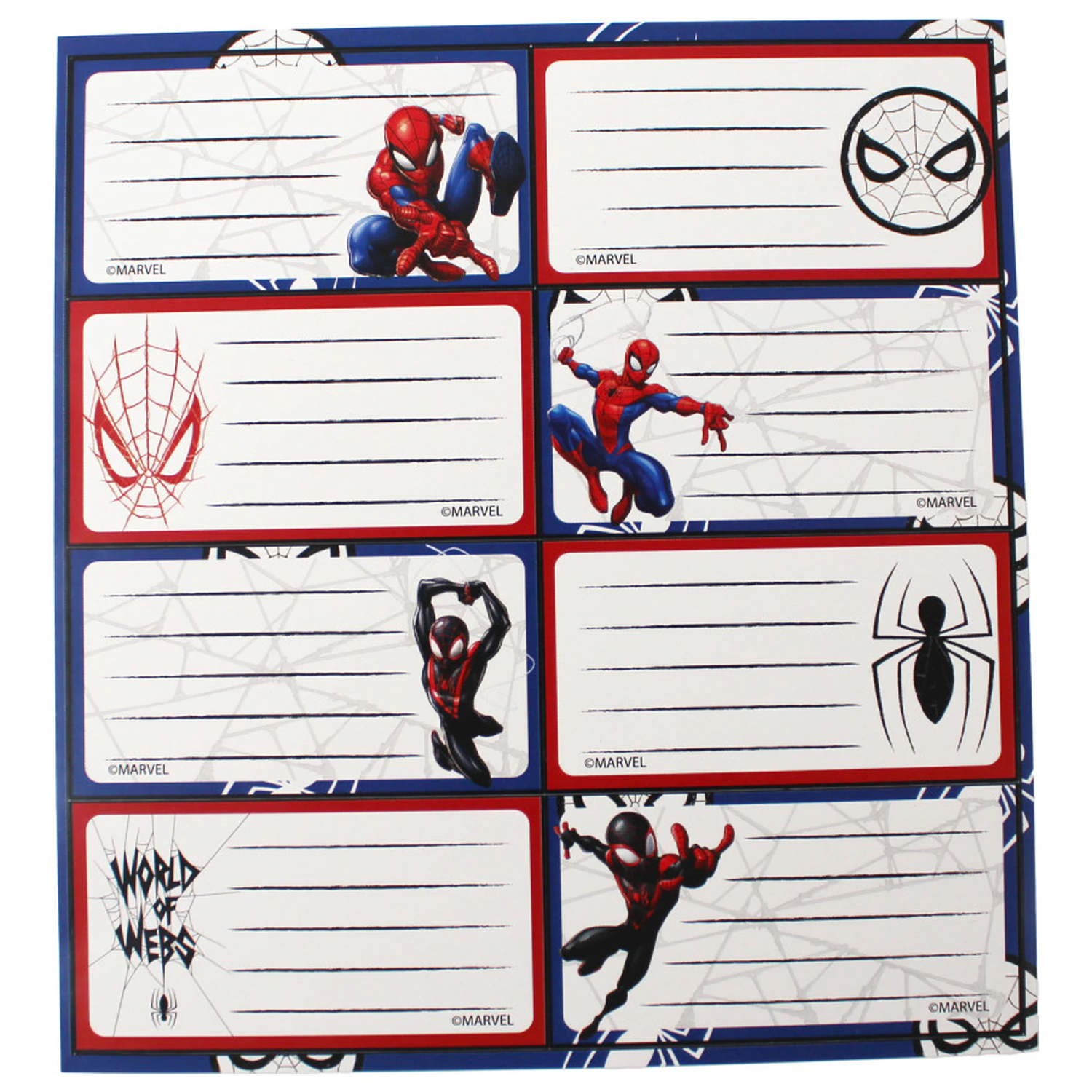 Spider-Man World of Webs notebook label 16 pcs product photo