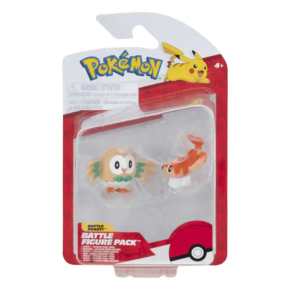 Pokémon Figure 2-Pack Tatsugiri (Curly Form) &amp; Rowlet 8 cm product photo