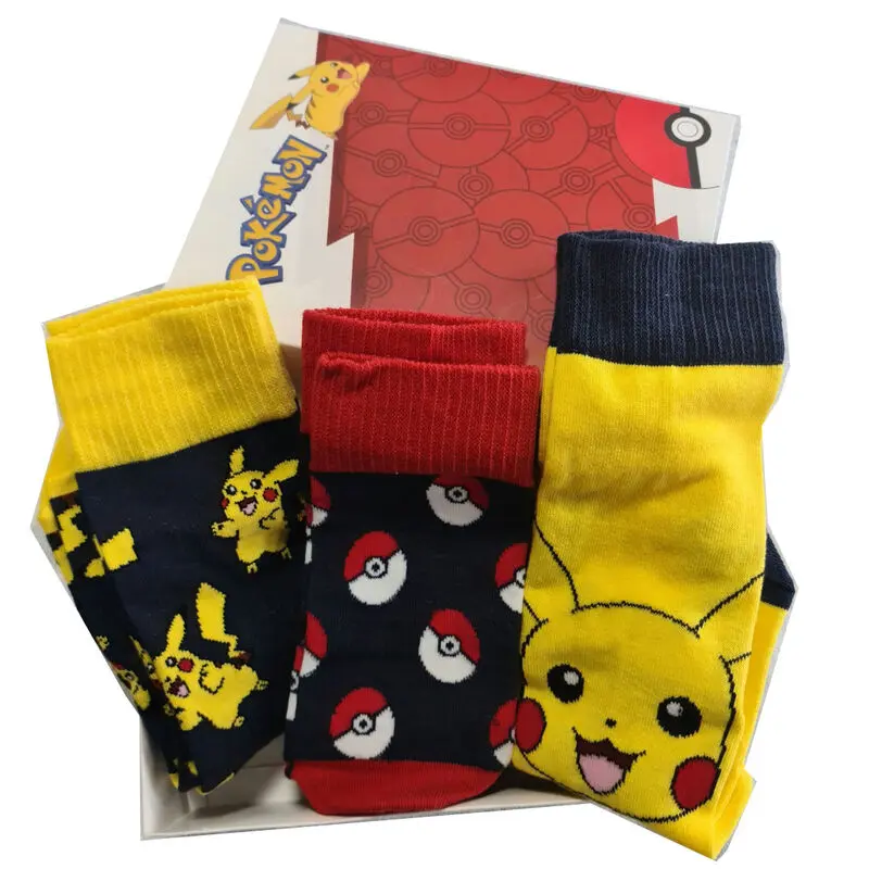 Pokemon assorted pack 3 socks adult product photo