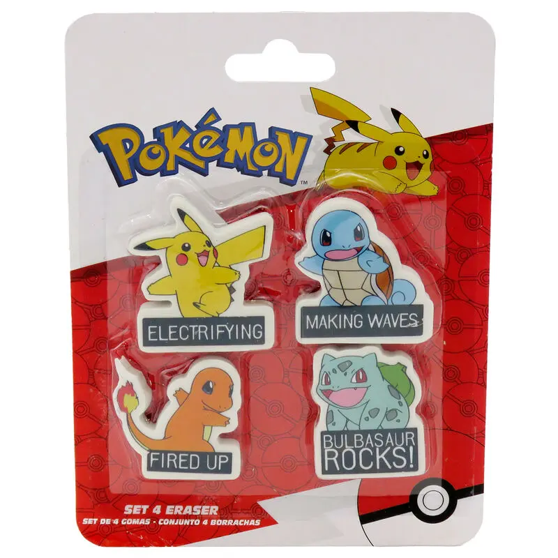 Pokemon set 4 erasers product photo