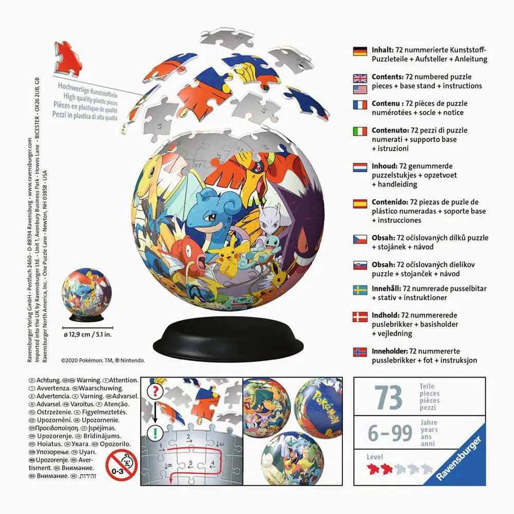 Pokémon 3D Puzzle Ball (73 pieces) termékfotó