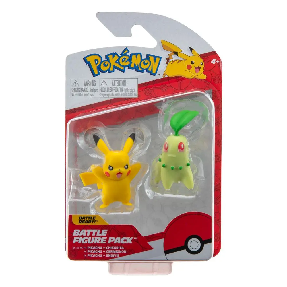 Pokémon Battle Figure 2-Pack Chikorita &amp; Pikachu #9 5 cm product photo