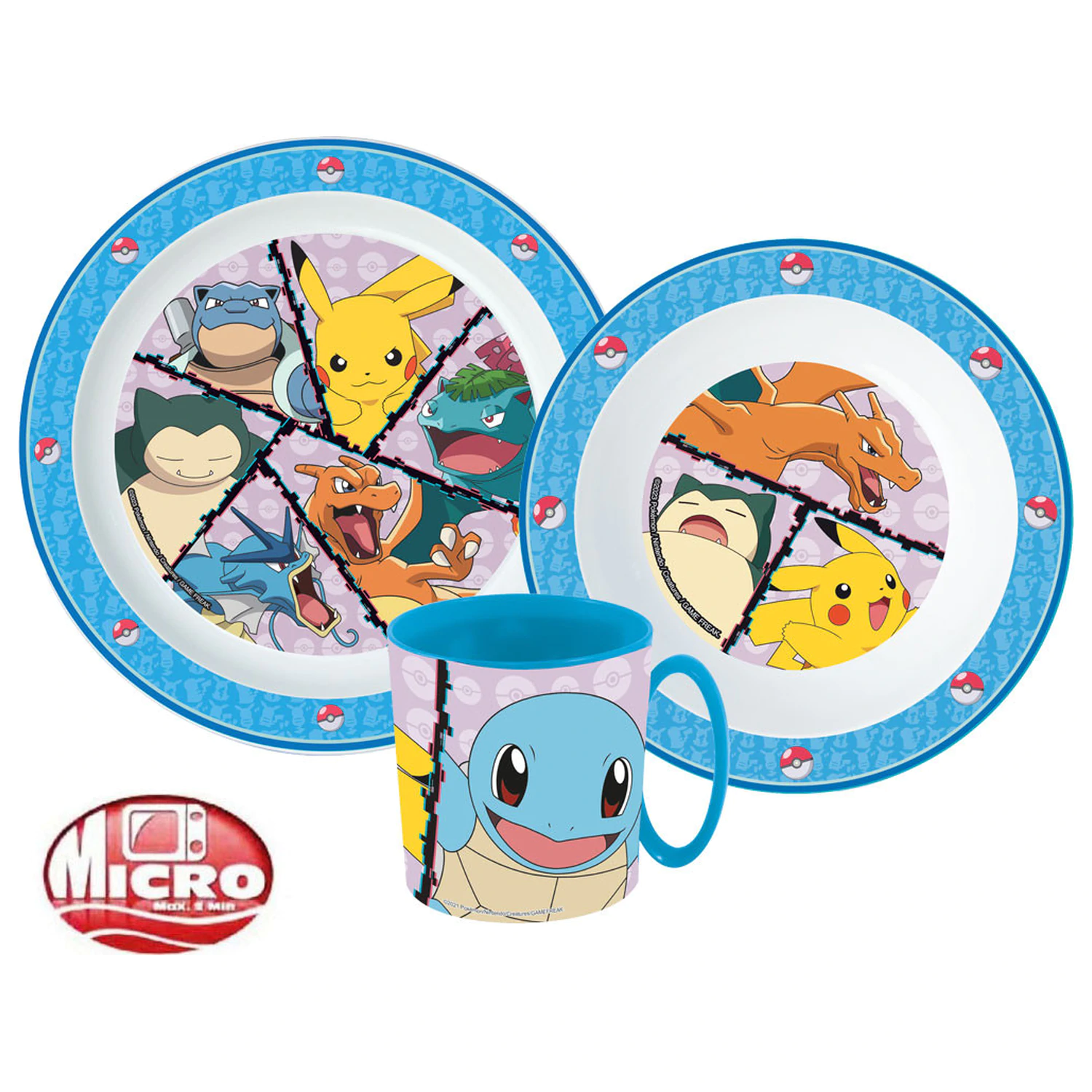 Pokémon Battle Dinner Set, micro plastic set with mug product photo