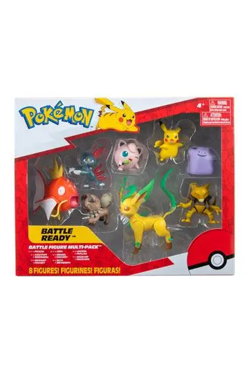 Pokémon Battle Figure Set Figure 8-Pack Female Pikachu, Jigglypuff, Rockruff, Sneasel, Abra, Ditto, Leafeon, Magikarp product photo