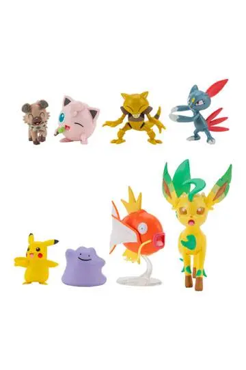 Pokémon Battle Figure Set Figure 8-Pack Female Pikachu, Jigglypuff, Rockruff, Sneasel, Abra, Ditto, Leafeon, Magikarp product photo