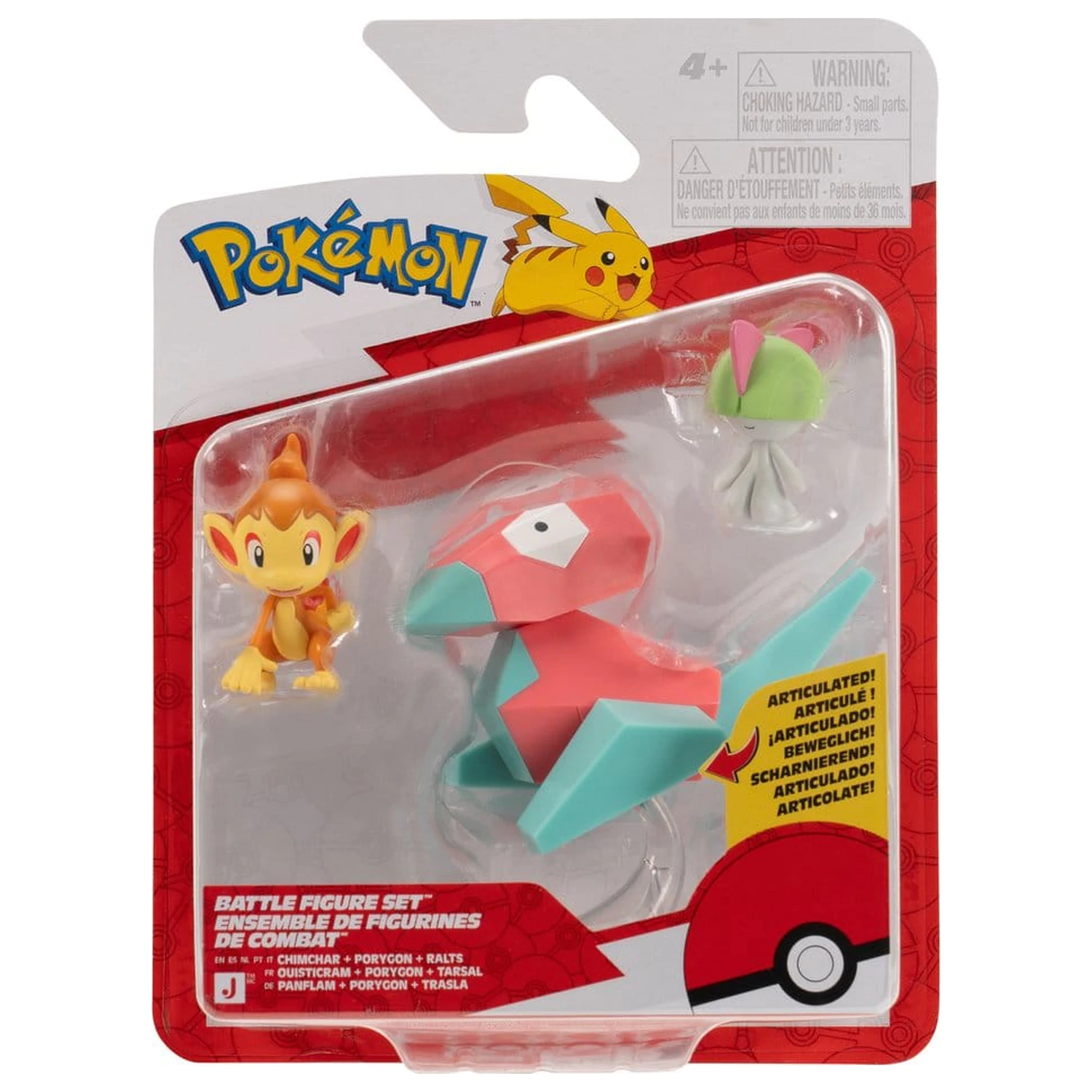 Pokémon Battle Figure Set Action Figures Chimchar, Ralts & Porygon (3-Pack) product photo