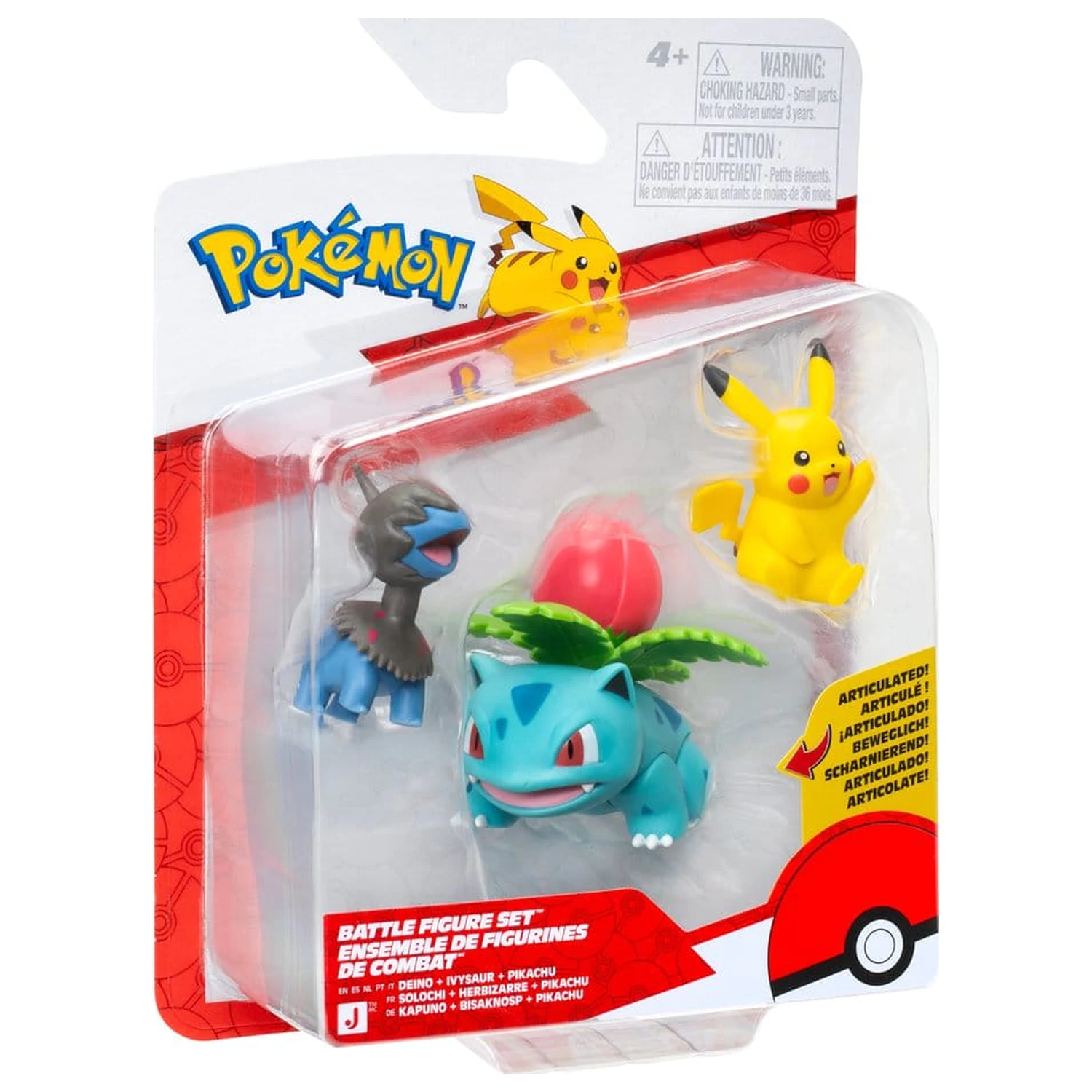Pokémon Battle Figure Set Action Figures Pikachu, Deino & Ivysaur (3-Pack) product photo