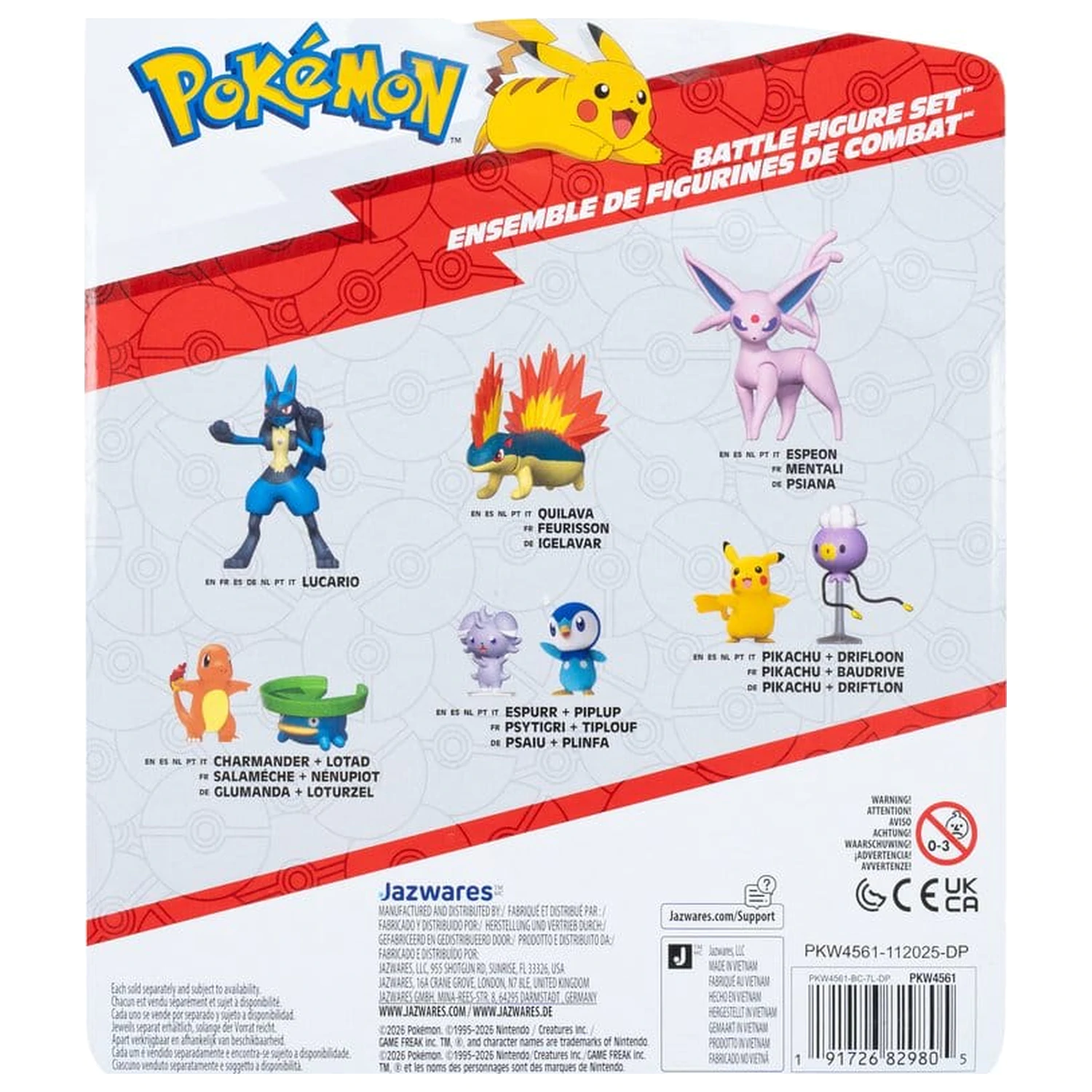 Pokémon Battle Figure Set Action Figures Pikachu, Deino & Ivysaur (3-Pack) product photo