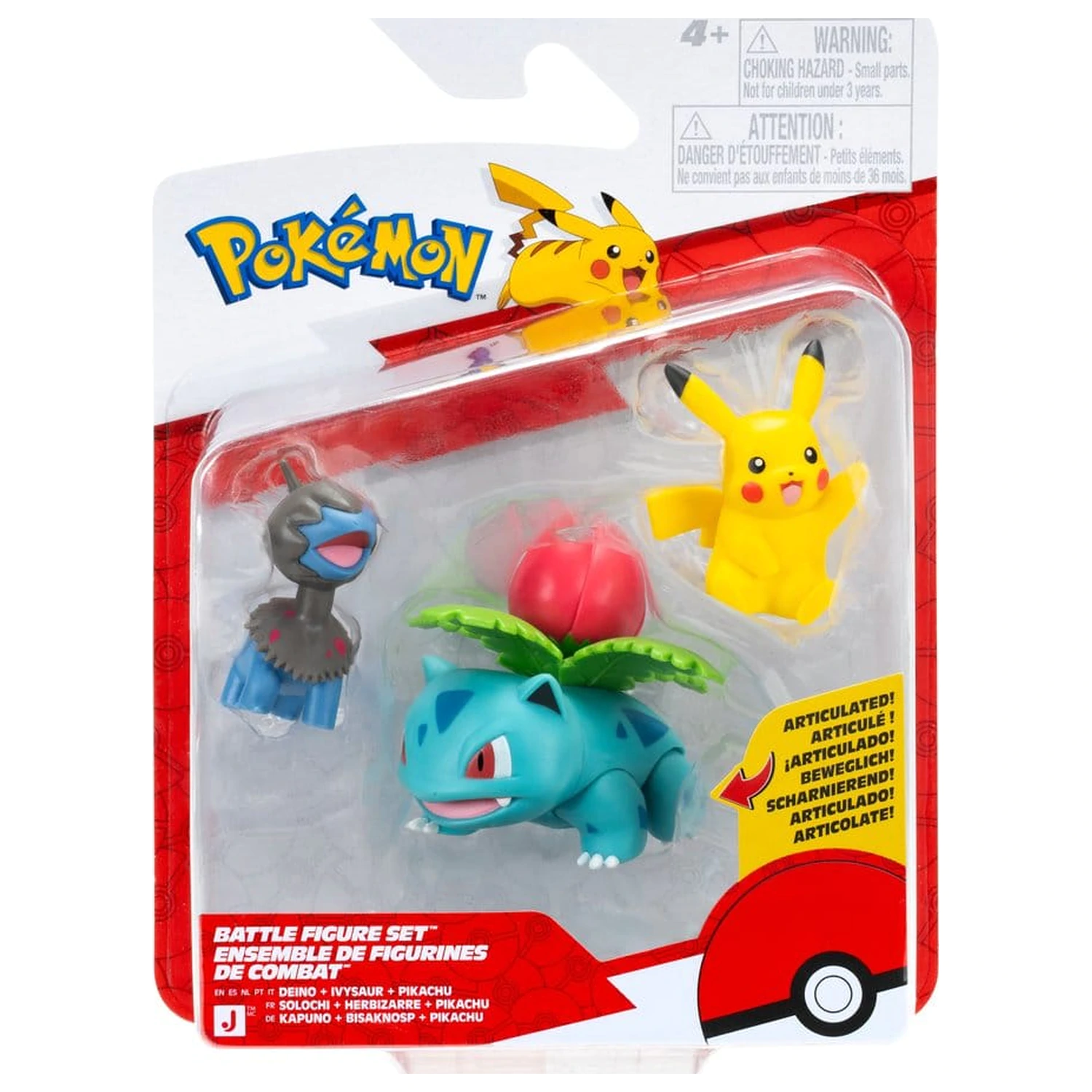 Pokémon Battle Figure Set Action Figures Pikachu, Deino & Ivysaur (3-Pack) product photo