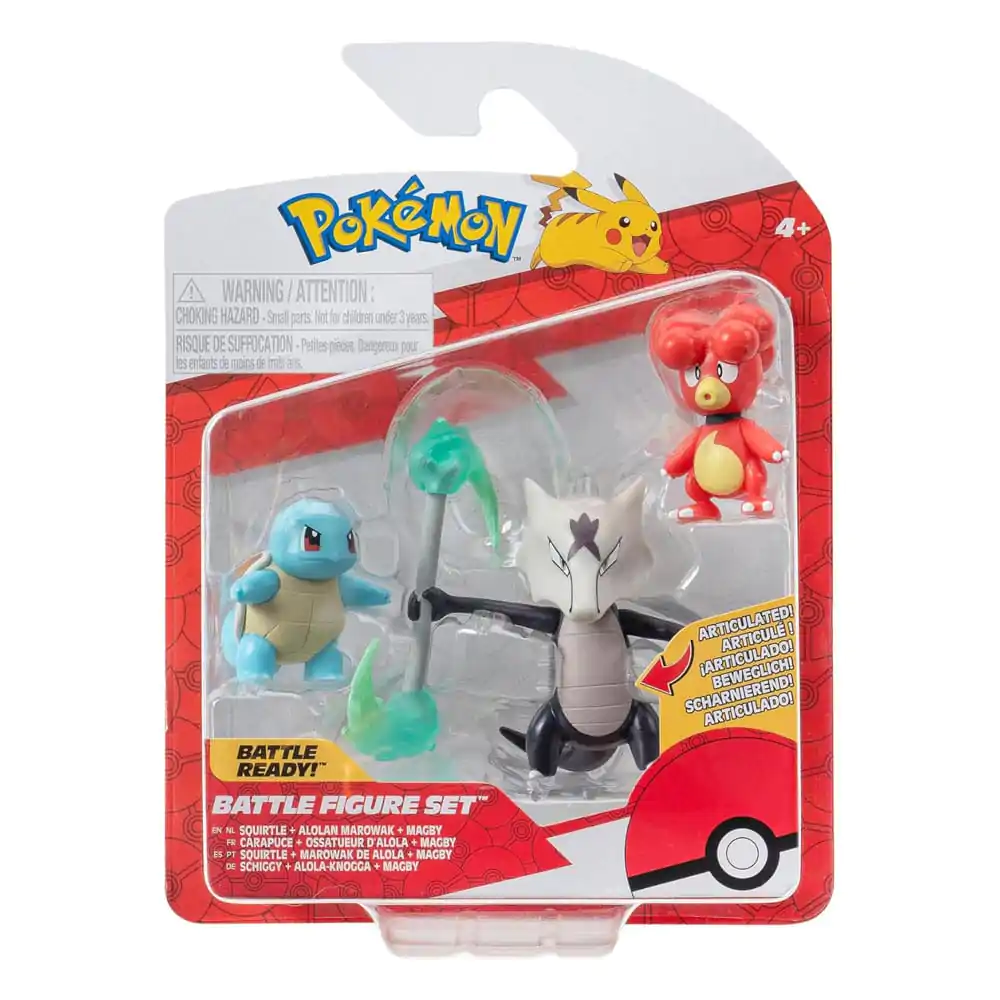 Pokémon Battle Figure Set 3-Pack Magby, Squirtle #4, Alolan Marowak 5 cm product photo
