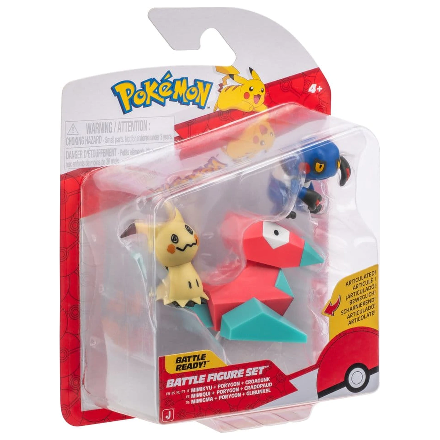 Pokémon Battle Figure 3-Pack Mimikyu, Porygon & Croagunk product photo