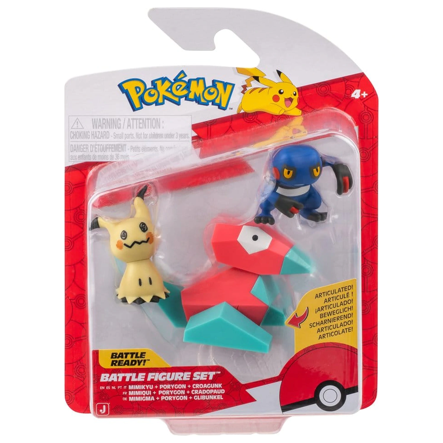 Pokémon Battle Figure 3-Pack Mimikyu, Porygon & Croagunk product photo