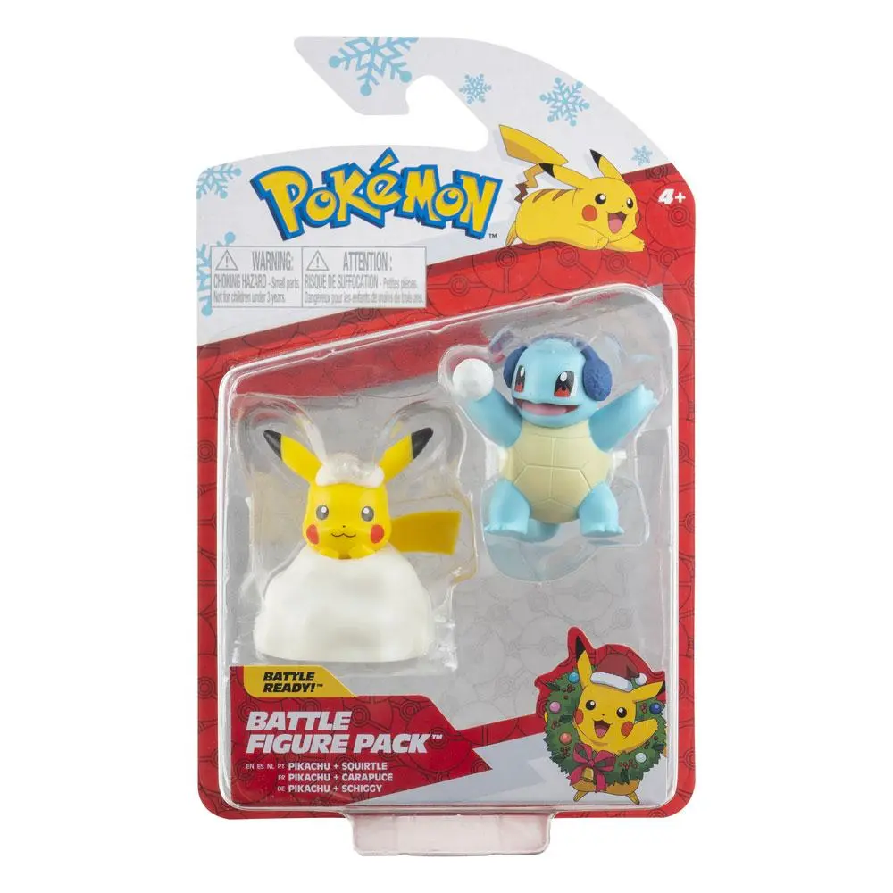 Pokémon Battle Figure Pack Mini Figure 2-Pack Holiday Edition: Pikachu &amp; Squirtle 5 cm product photo