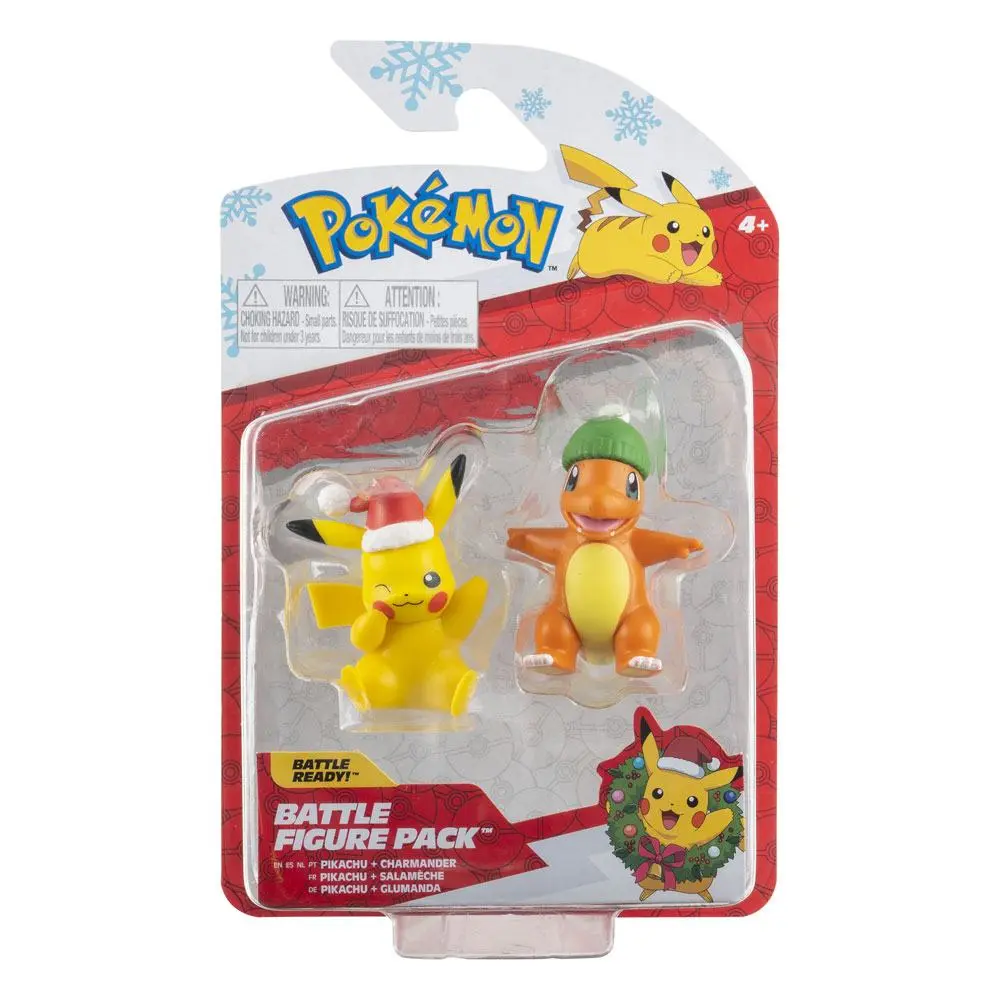 Pokémon Battle Figure Pack Mini Figure 2-Pack Holiday Edition: Pikachu &amp; Charmander 5 cm product photo