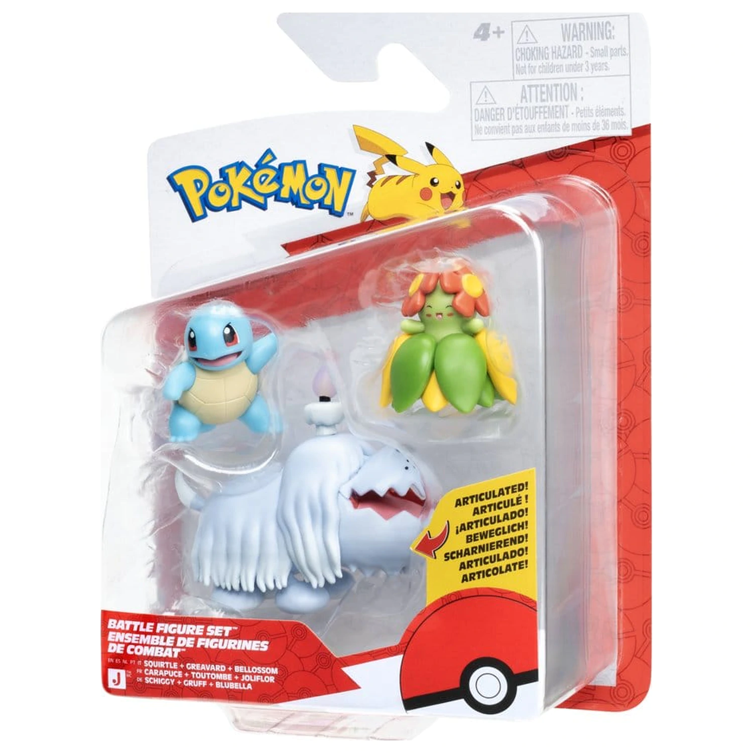 Pokémon Battle Figure 3-Pack Squirtle, Greavard & Bellossom product photo