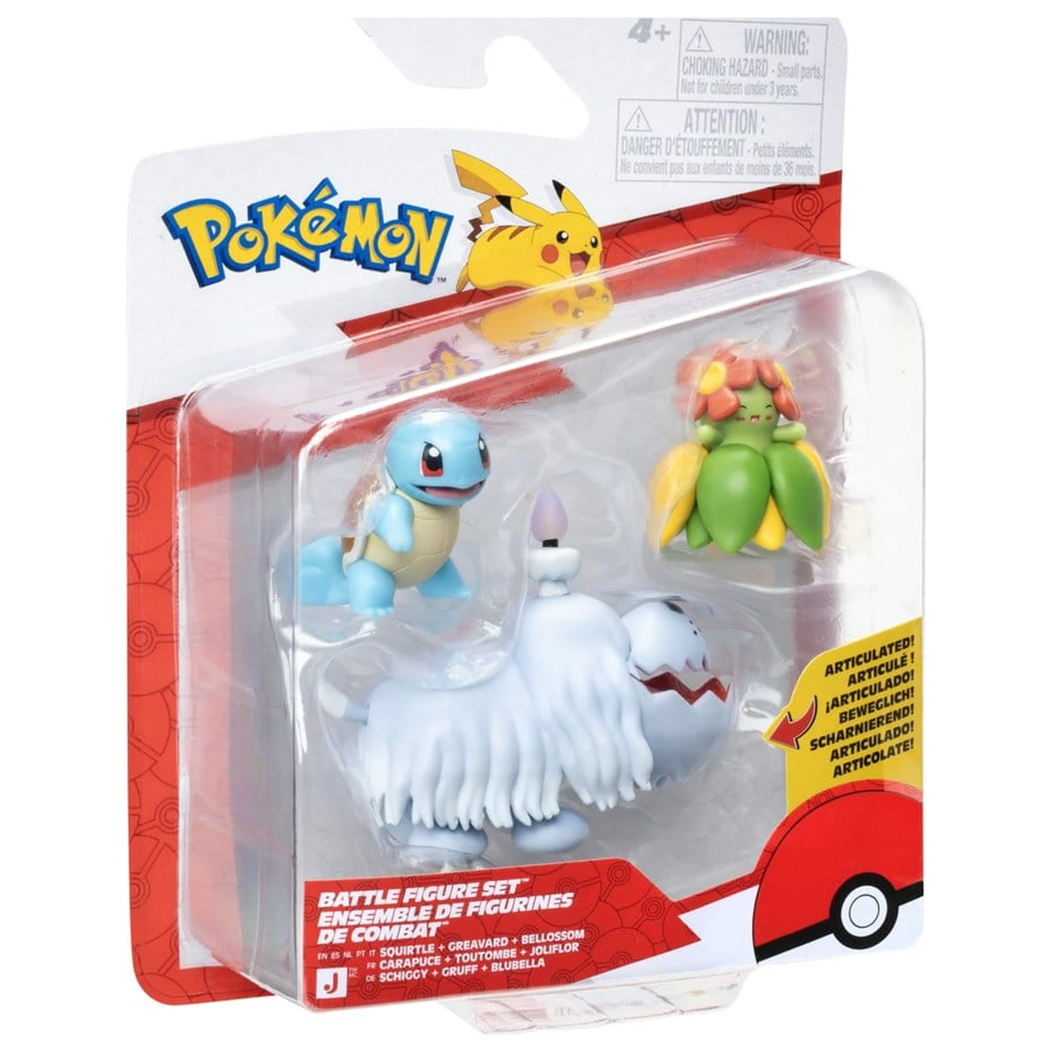 Pokémon Battle Figure 3-Pack Squirtle, Greavard & Bellossom product photo