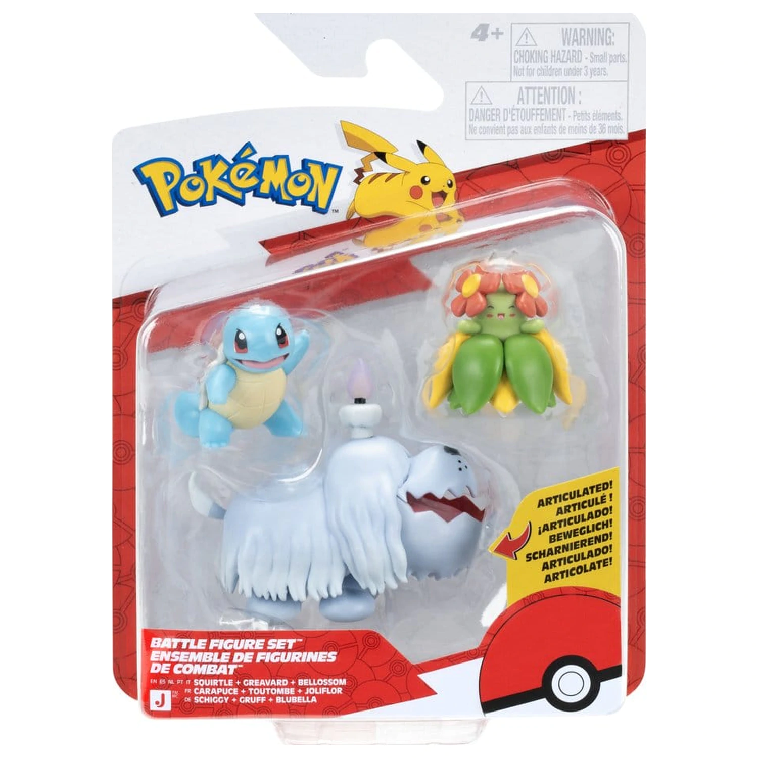 Pokémon Battle Figure 3-Pack Squirtle, Greavard & Bellossom product photo