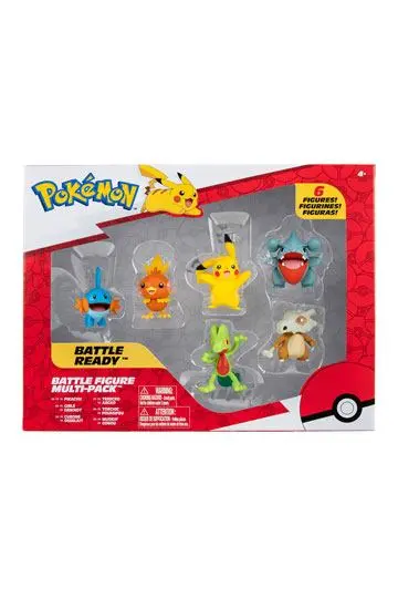 Pokémon Battle Figure Set Figure 6-Pack Treecko, Torchic, Mudkip, Gible, Pikachu, Cubone product photo