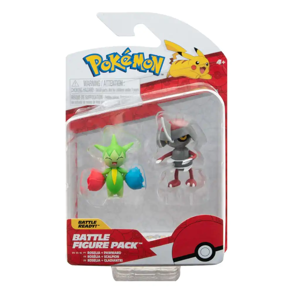 Pokémon Battle Figure Pack Mini Figure 2-Pack Pawniard, Roselia  5 cm termékfotó