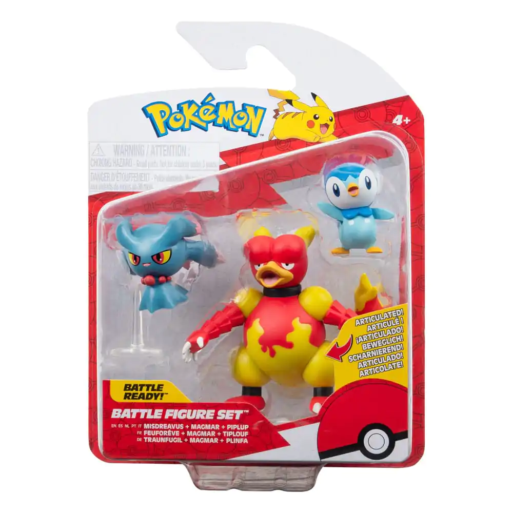 Pokémon Battle Figure Set 3-Pack Piplup, Misdreavus, Magmar 5 cm product photo