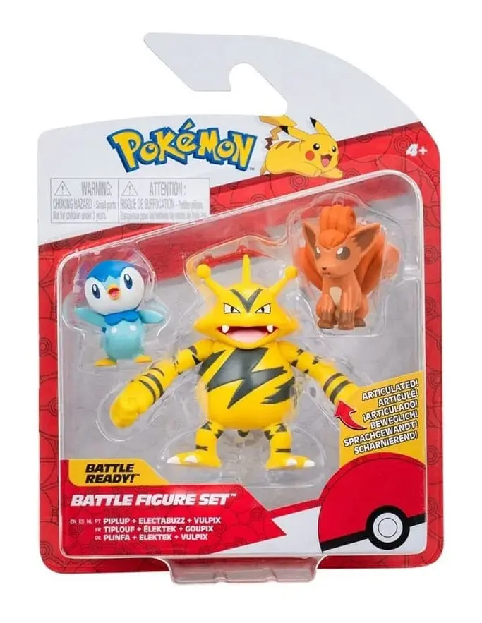 Pokémon Battle Figure Set Figure 3-Pack Piplup, Vulpix, Electabuzz product photo