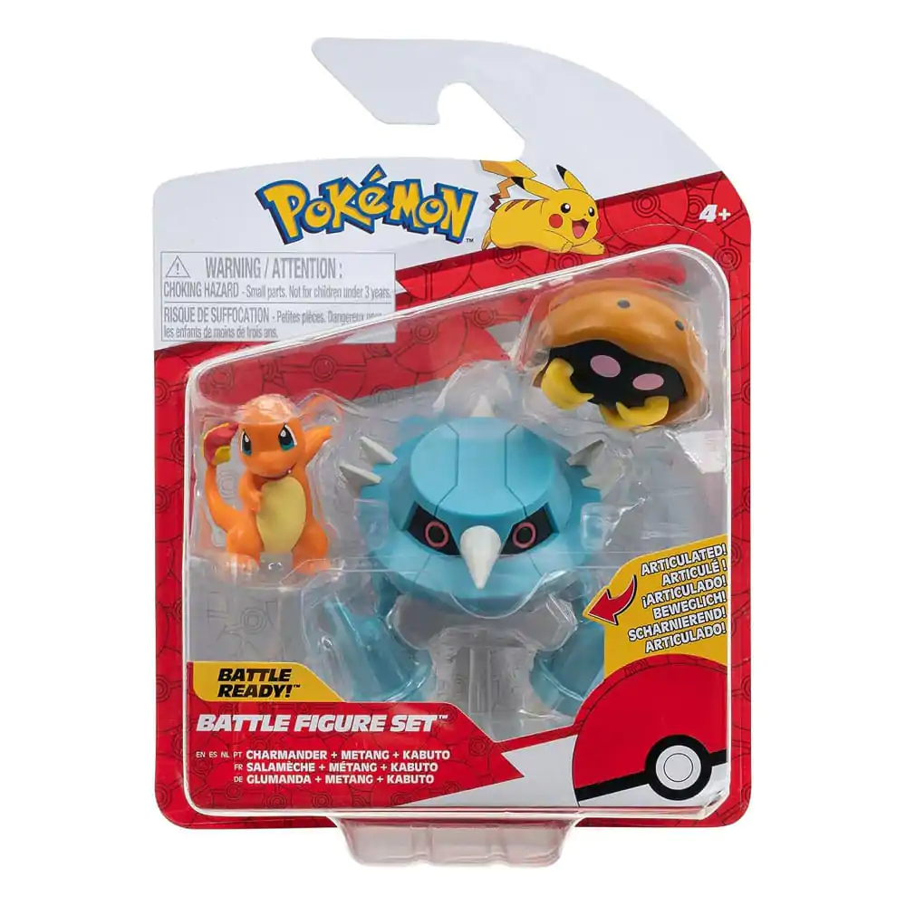 Pokémon Battle Figure Set Figure 3-Pack Kabuto, Charmander, Metang product photo