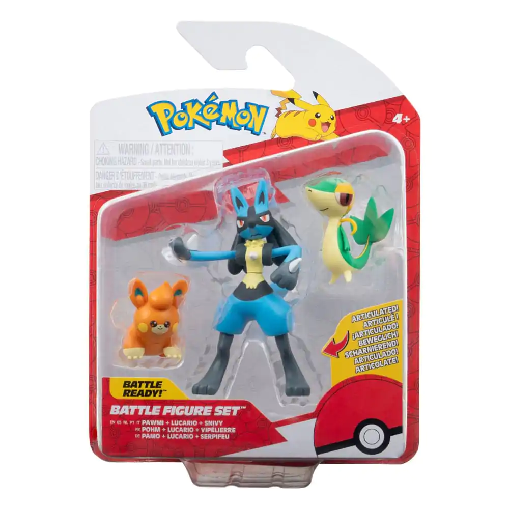 Pokémon Battle Figure Set 3-Pack Snivy, Pawmi, Lucario 5 cm product photo