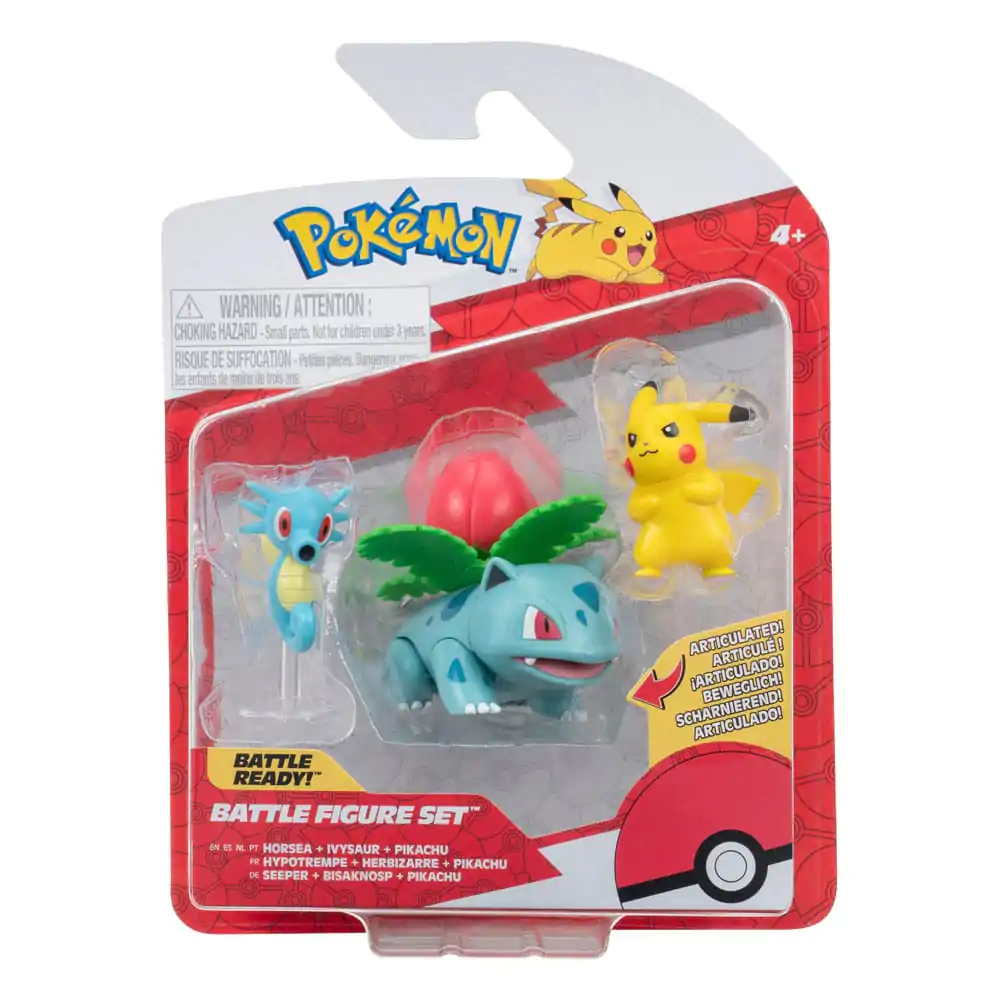 Pokémon Battle Figure Set 3-Pack Pikachu #2, Horsea, Ivysaur 5 cm product photo