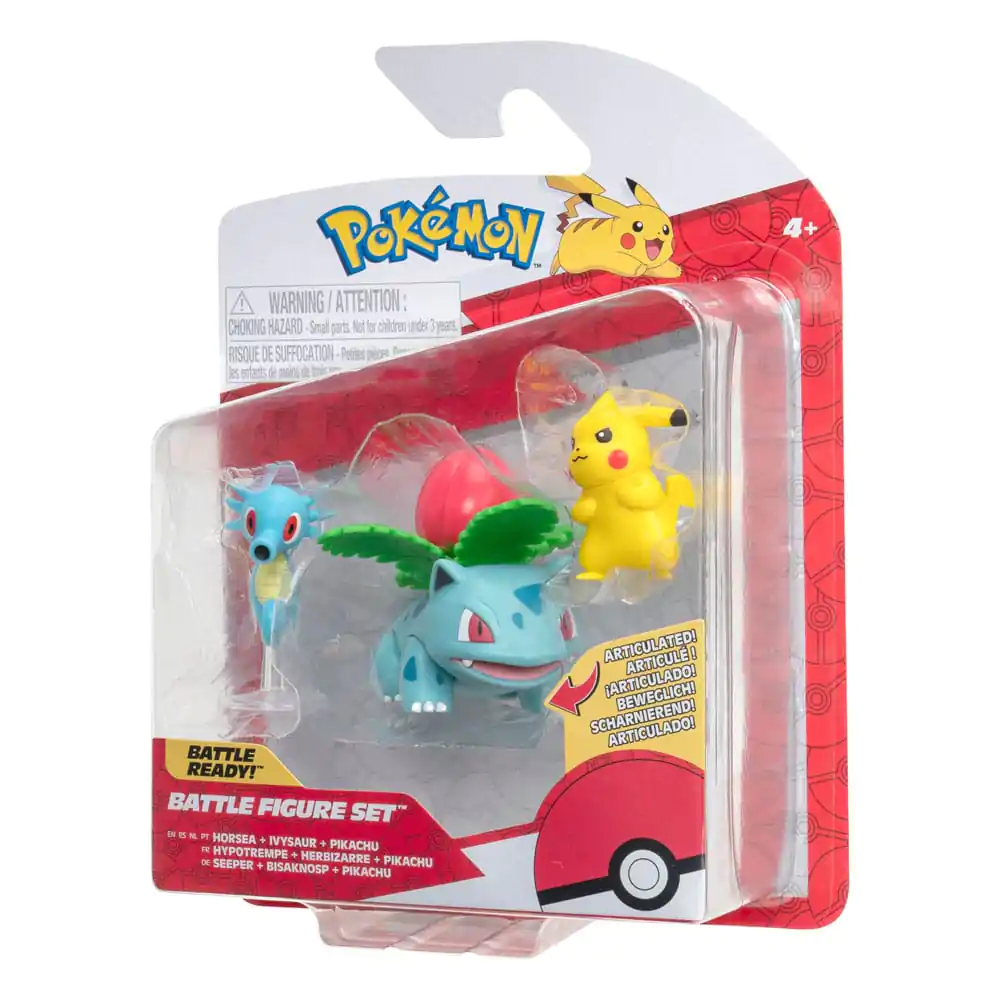 Pokémon Battle Figure Set 3-Pack Pikachu #2, Horsea, Ivysaur 5 cm product photo
