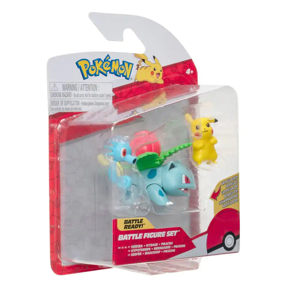 Pokémon Battle Figure Set 3-Pack Pikachu #2, Horsea, Ivysaur 5 cm product photo