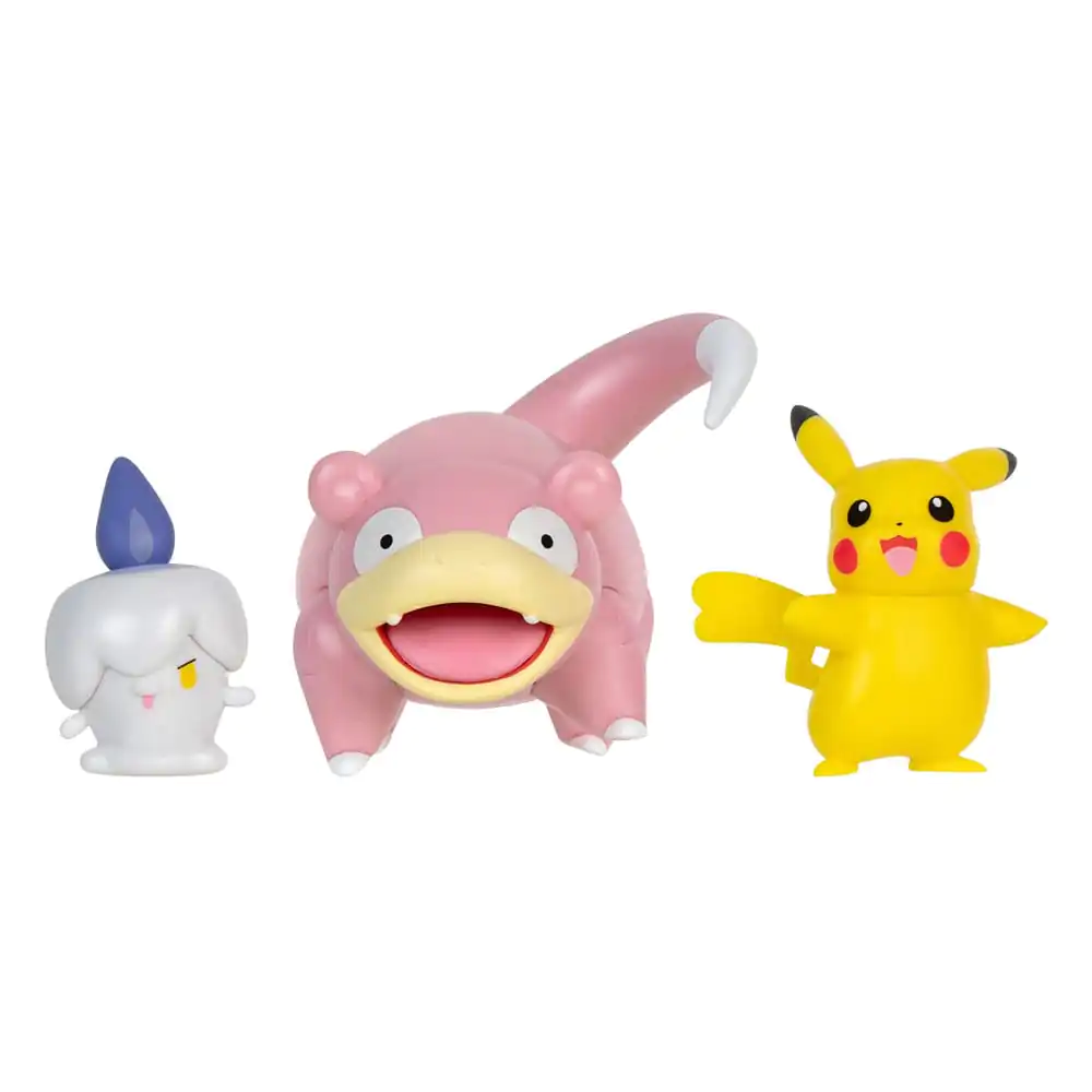 Pokémon Battle Figure Set 3-Pack Pikachu (Female), Litwick, Slowpoke 5 cm product photo