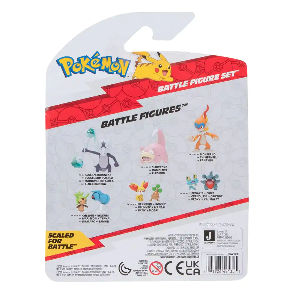 Pokémon Battle Figure Set 3-Pack Pikachu (Female), Litwick, Slowpoke 5 cm product photo