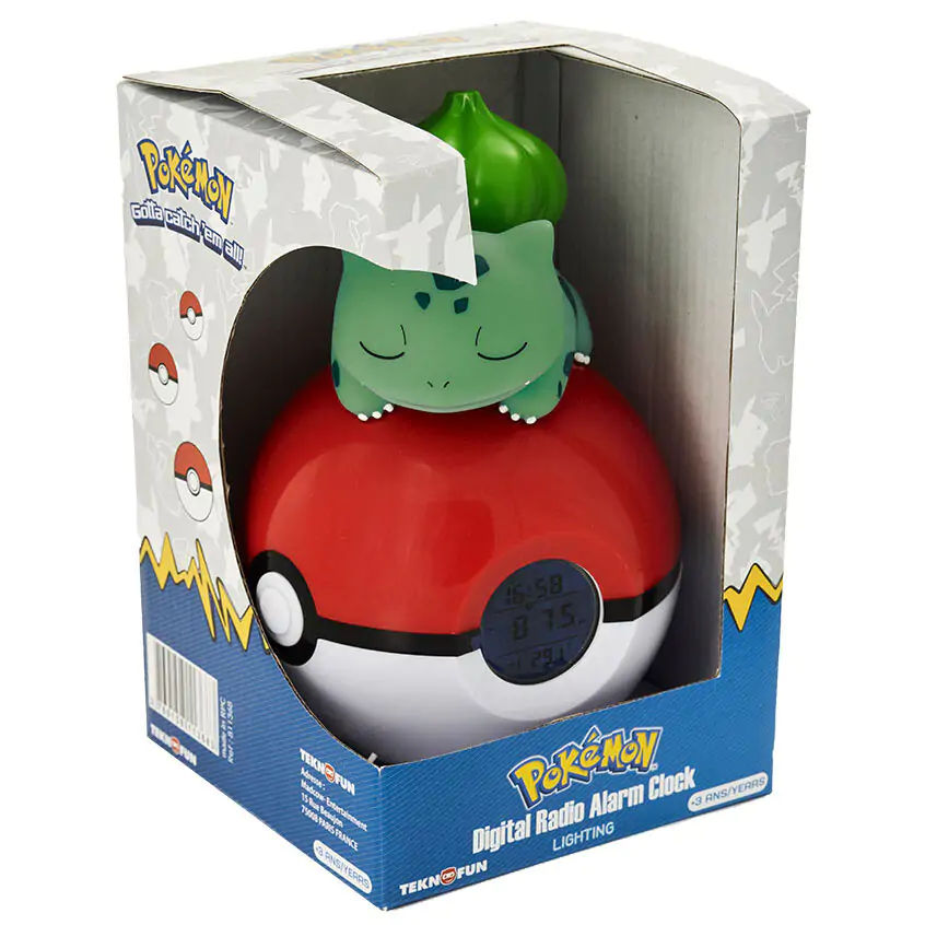 Pokémon Alarm Clock Pokeball with Light Bulbasaur 18 cm termékfotó