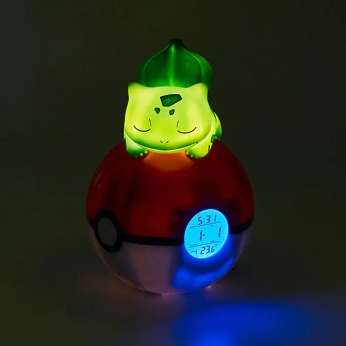 Pokémon Alarm Clock Pokeball with Light Bulbasaur 18 cm termékfotó