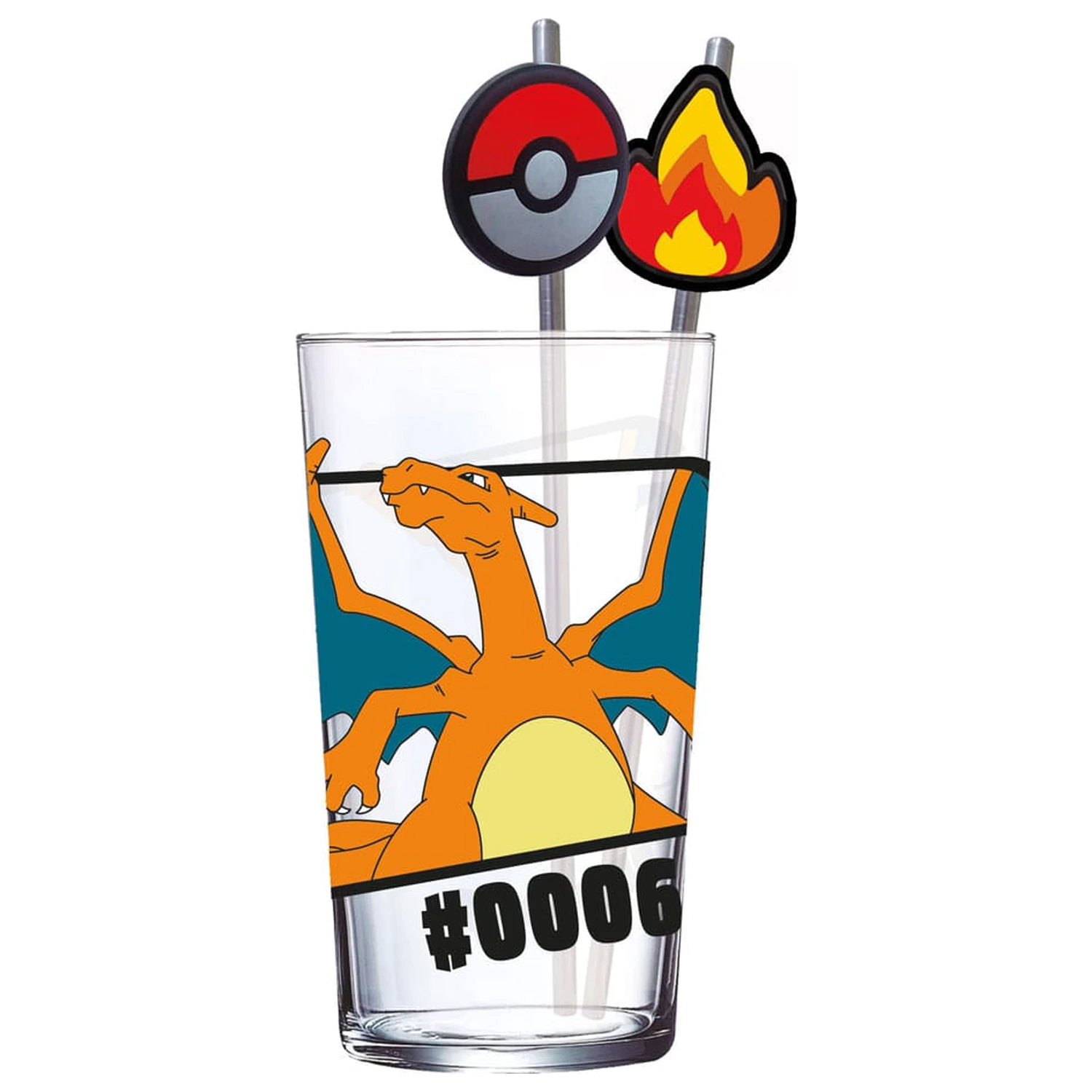 Pokémon Glass Tumbler with Straws Charizard 480 ml product photo