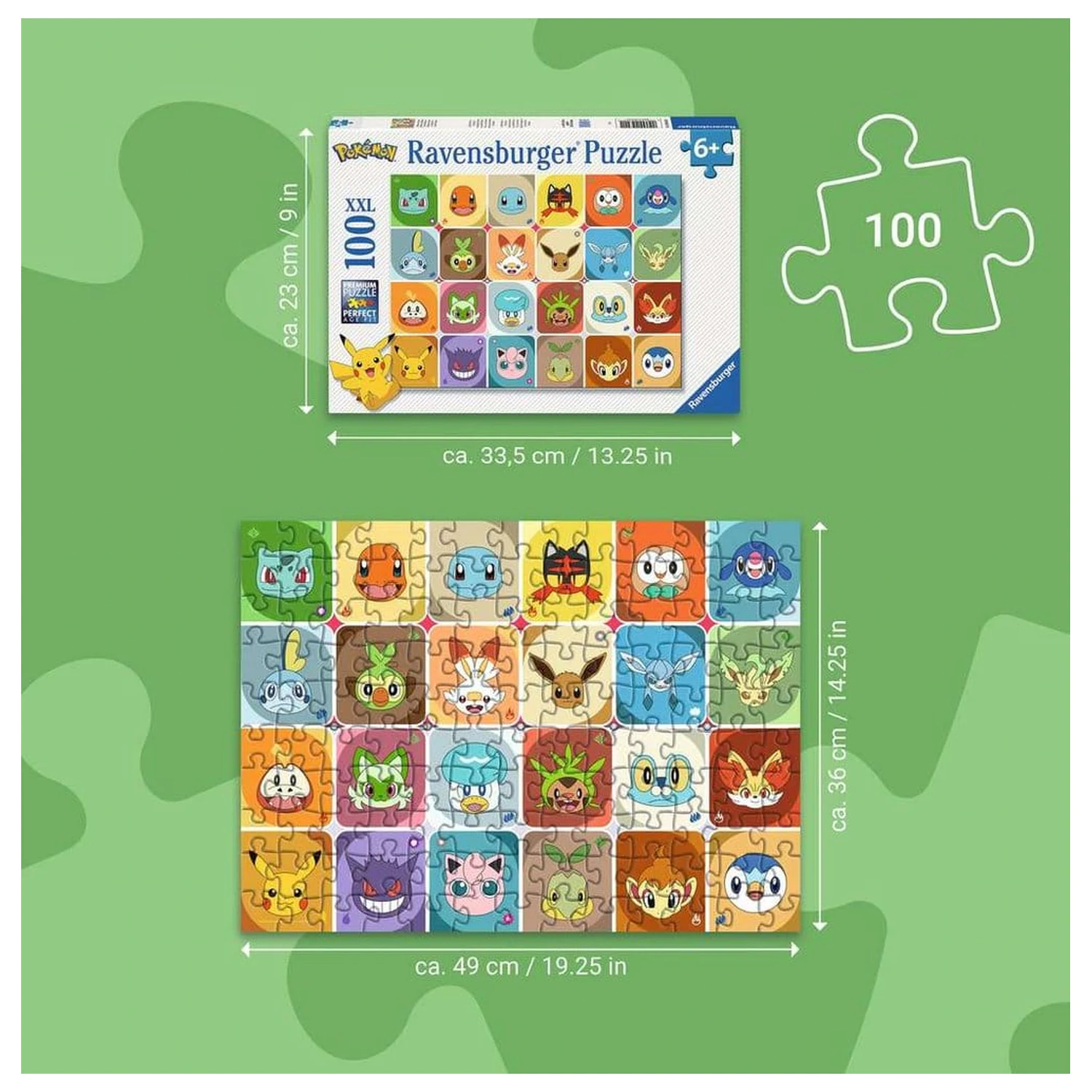 Pokémon Children's Jigsaw Puzzle Pokémon Faces (100 Pieces XXL) product photo
