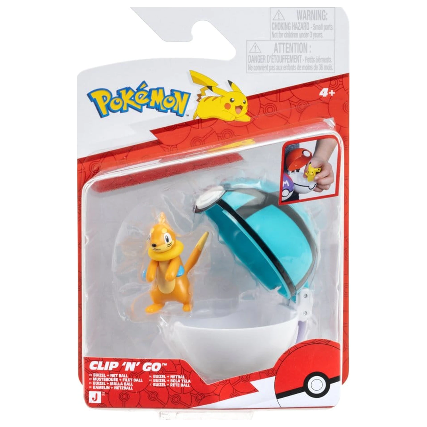 Pokémon Clip 'n' Go Action Figure Buizel & Net Ball product photo