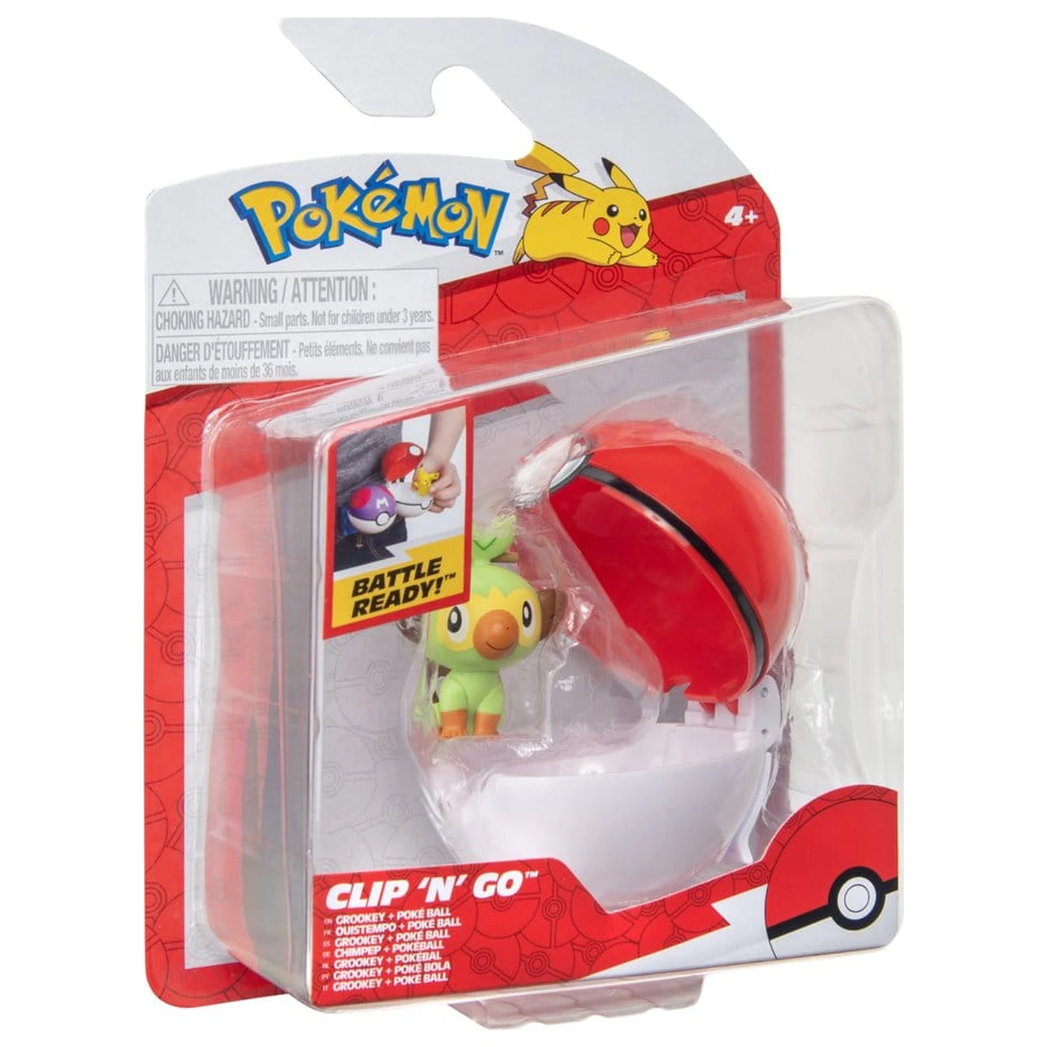 Pokémon Clip 'n' Go Action Figure Wave 21 Grookey & Poké Ball product photo