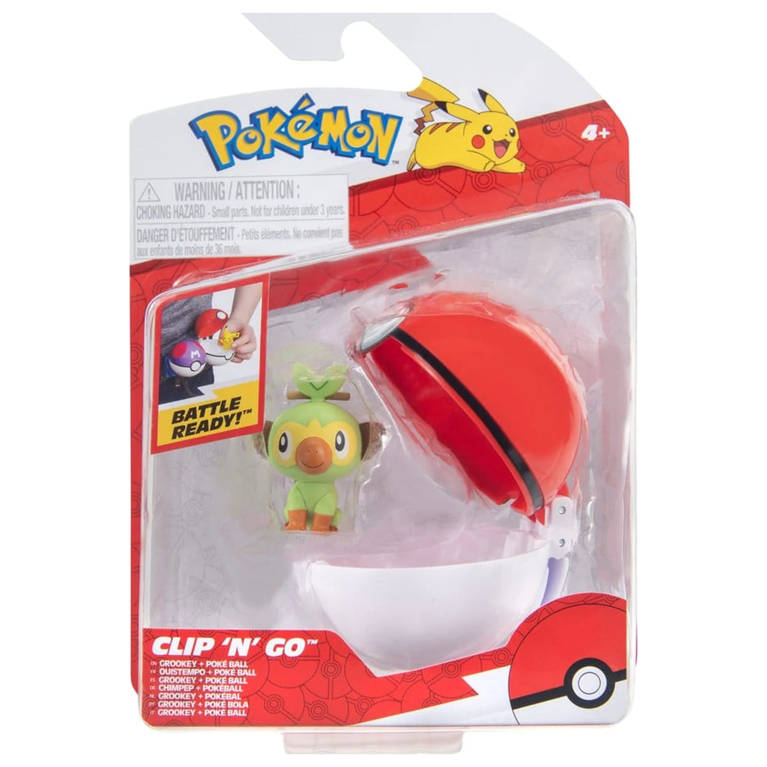 Pokémon Clip 'n' Go Action Figure Wave 21 Grookey & Poké Ball product photo