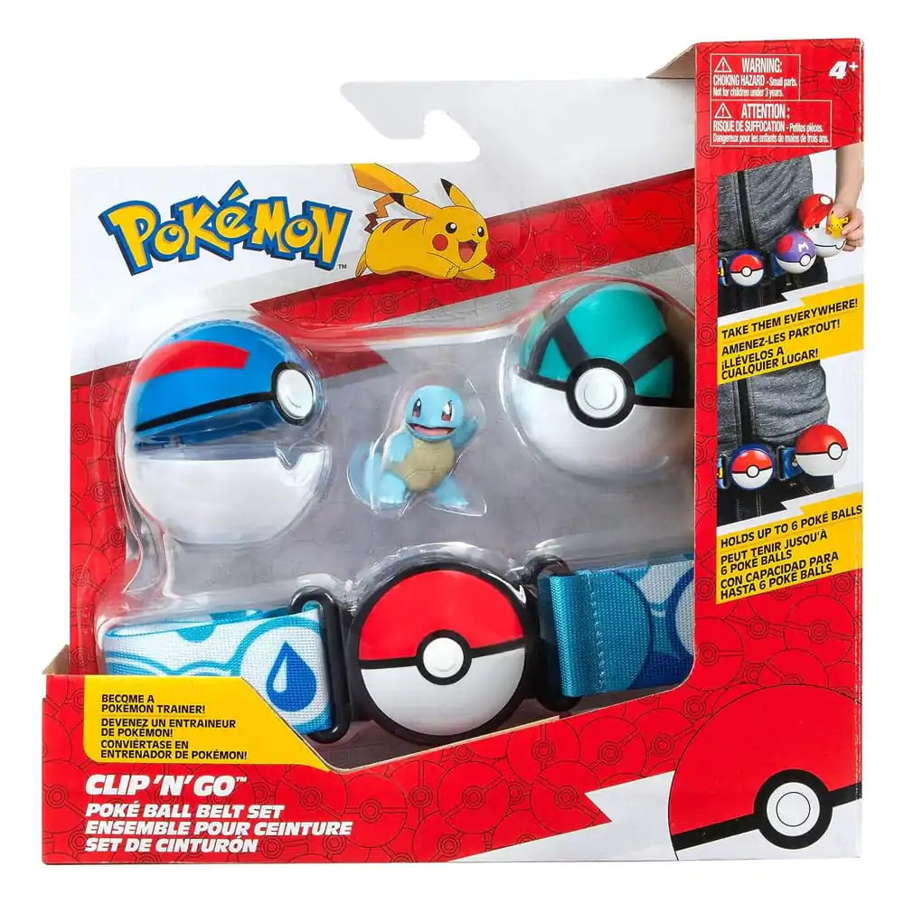 Pokémon Clip'n'Go Poké Ball Belt Set Great Ball, Net Ball &amp; Squirtle product photo