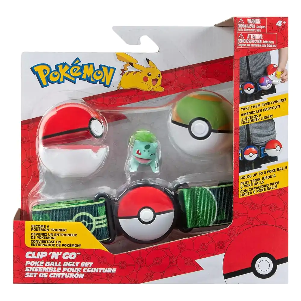 Pokémon Clip'n'Go Poké Ball Belt Set Poké Ball, Nest Ball &amp; Bulbasaur product photo