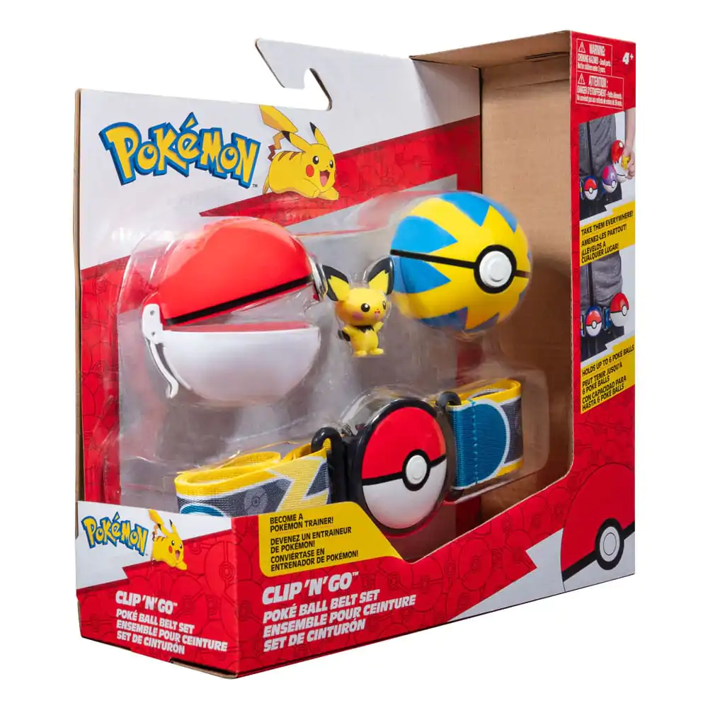 Pokémon Clip'n'Go Poké Ball Belt Set Poké Ball, Quick Ball &amp; Pichu product photo