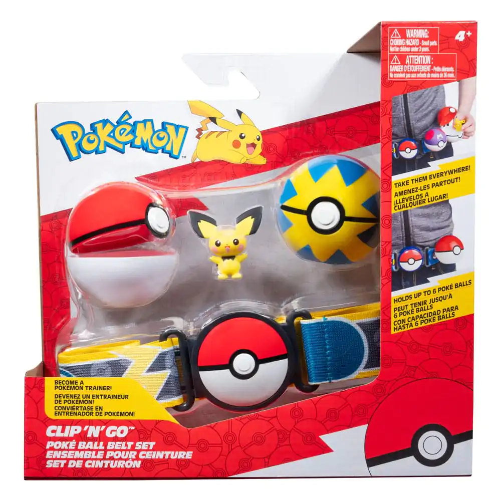 Pokémon Clip'n'Go Poké Ball Belt Set Poké Ball, Quick Ball &amp; Pichu product photo
