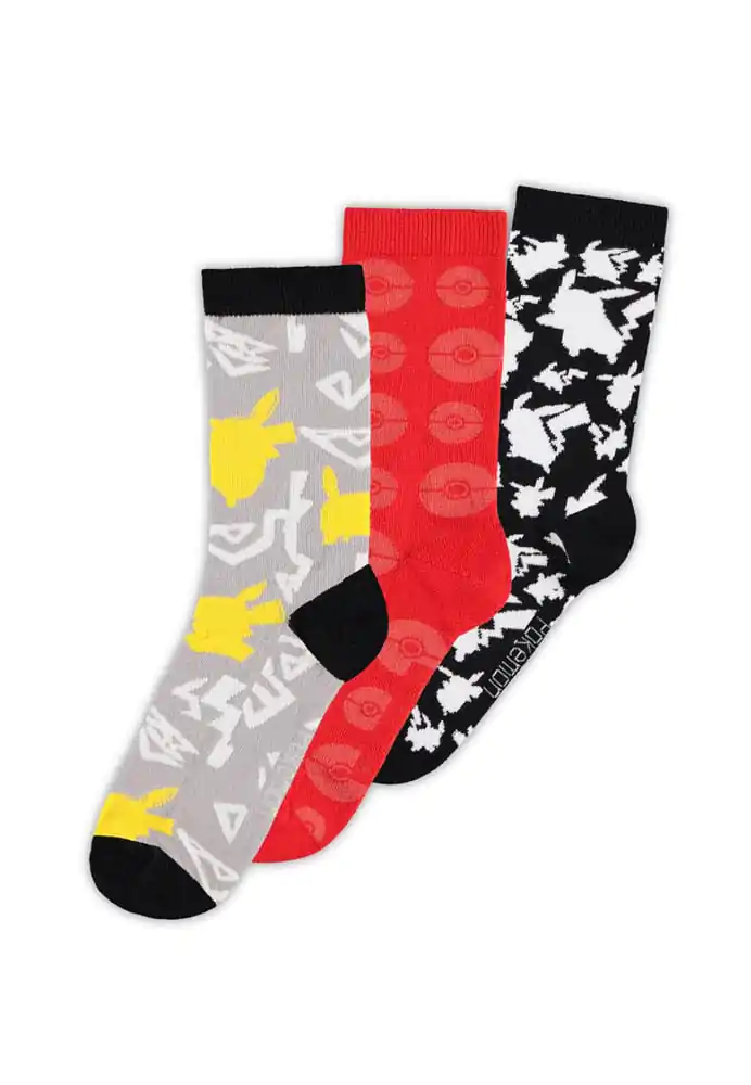 Pokemon Socks 3-Pack Crew 39-42 product photo